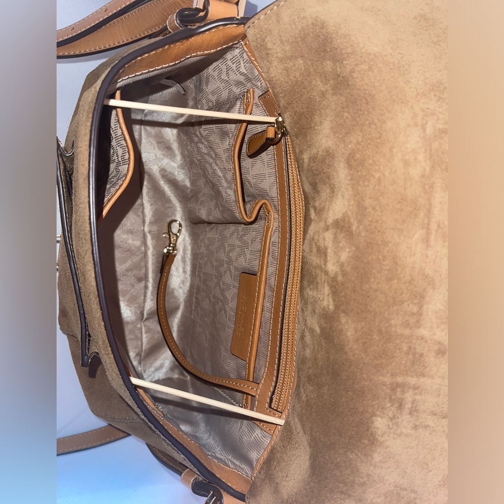 Michael Kors Brown Suede Crossbody Satchel - Picture 8 of 8